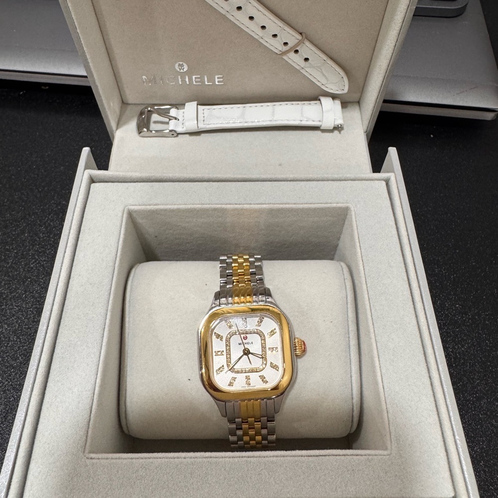 Michele Gold and Silver Bracelet Watch - Picture 8 of 16